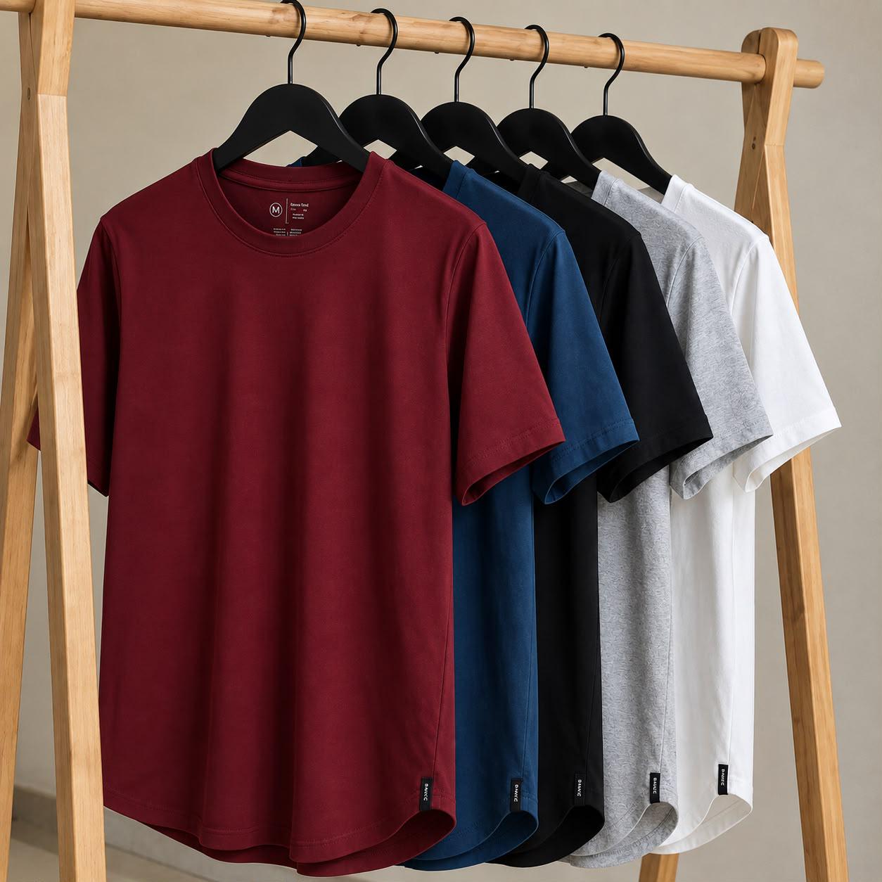 Kit 5 Camisetas Long Line Cotton Oversize By Zaroc
