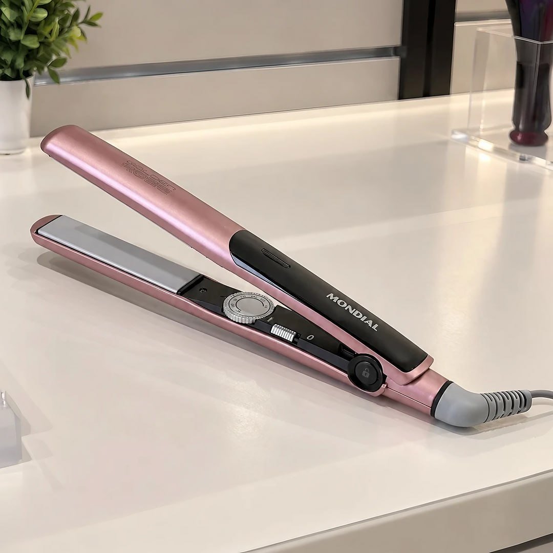 Chapinha Prancha de Cabelo Mondial P-20 C - Rosa Antigo