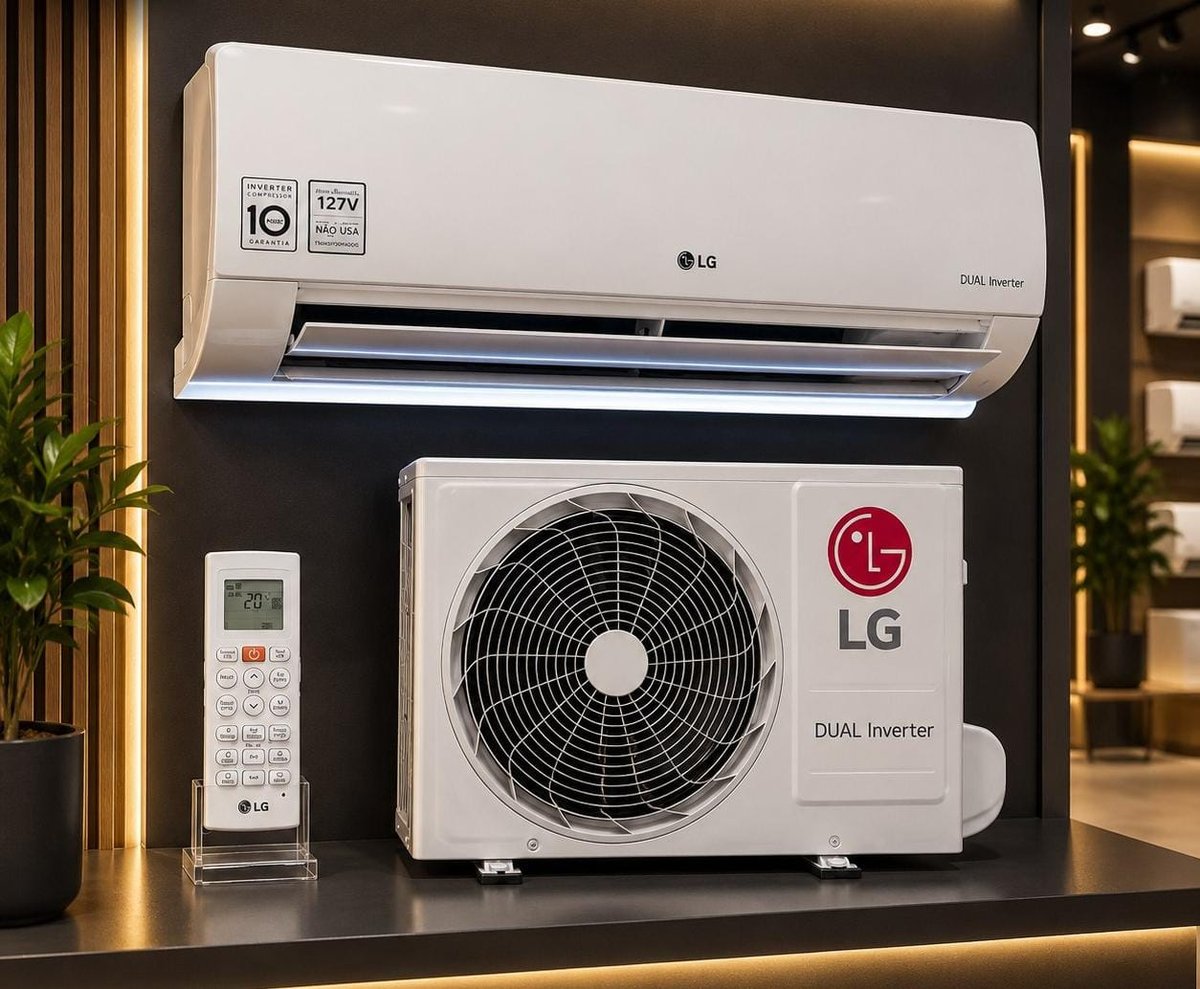 Ar Condicionado Split Hi Wall LG Inverter Smart Voice AI 9.000 Btus Frio ​