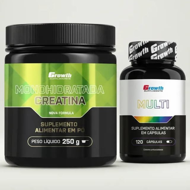 Kit Growth: Creatina Monohidratada 250g + Multivitamínico 120 Cáps