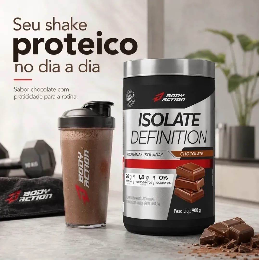 Proteína Bodyaction Tradicional Isolate Definition em pó sabor Chocolate x 900g