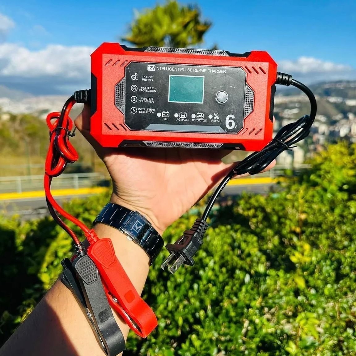 Carregador Inteligente de Bateria DUOSEG para Carro, Moto e Náuticos
