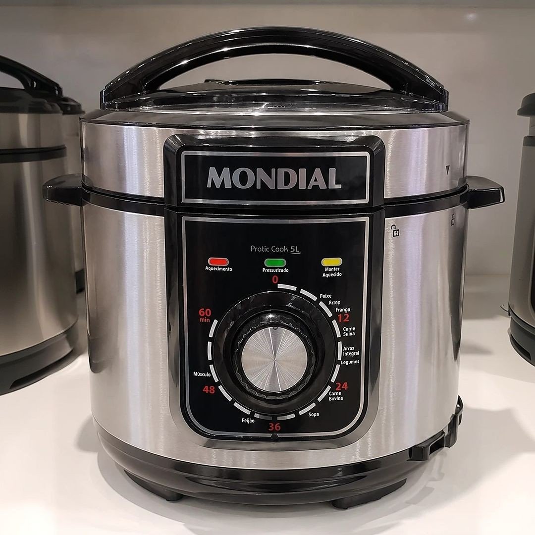 Panela de Pressão Elétrica 5L PE-48-5L-I Mondial Preto/Inox 900W 220V