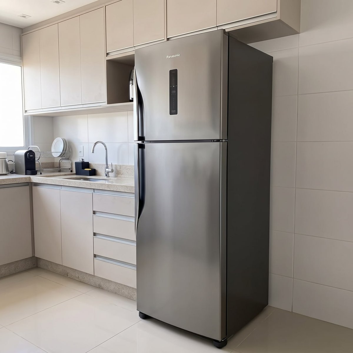 Geladeira Ideal+ Panasonic BT44 Frost Free Inverter 391L Aço Escovado - NR-BT44PV3XA 127V