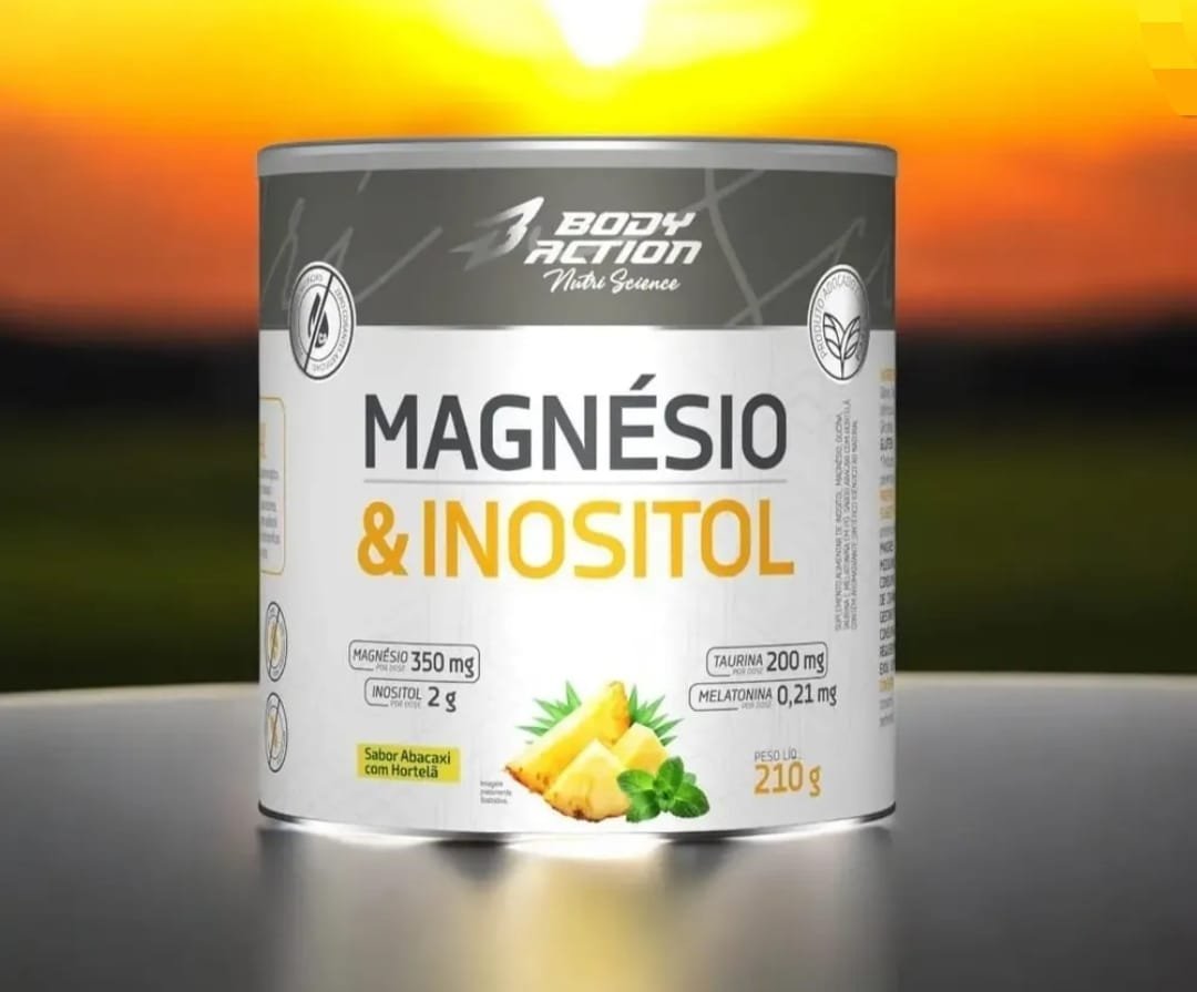 Magnésio E Inositol 210g Bodyaction Abacaxi Com Hortelã Magnesio Inosito 210g Abacaxi Com Hortelã