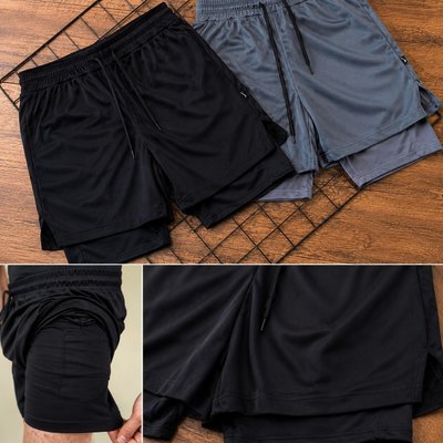 Kit 3 Shorts 2 Em 1 Duplo Bolso Para Academia Treino Corrida