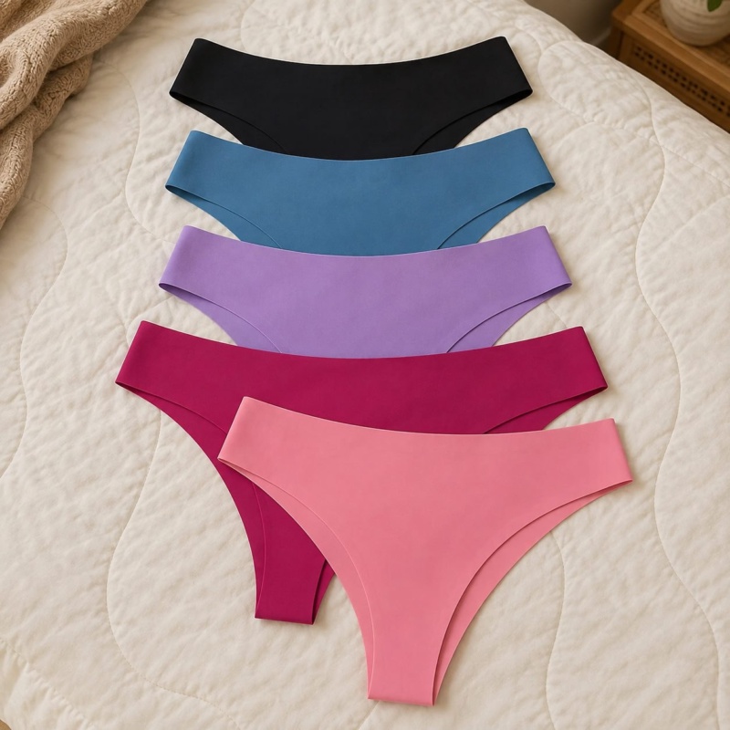 Kit 5 Calcinhas Sem Costura Tanga Corte Laser Não Marca