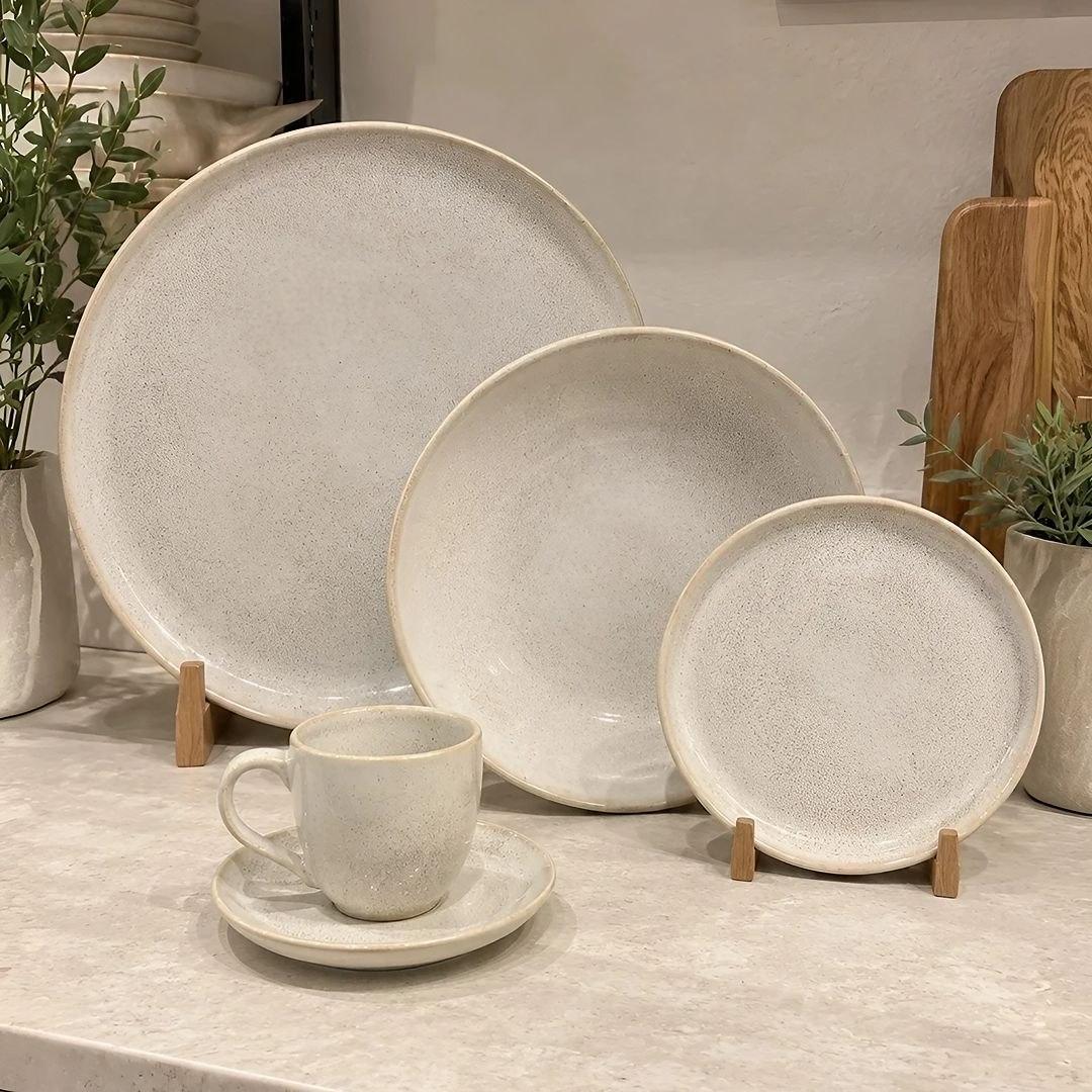 Aparelho de Jantar 30 Peças Porto Brasil Bio Latte Grés Off-White