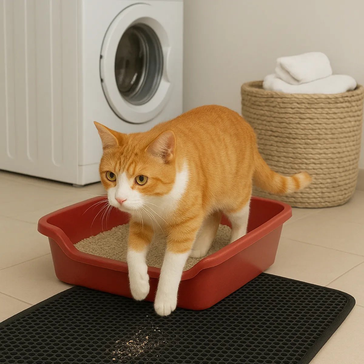 Kit 2 Tapetes Coletor De Areia Para Gatos Lavável Dobrável