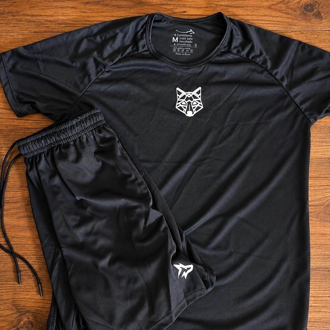 🏋️ Kit Alpha Bermuda Lobo + Camiseta Lobo Dry Fit