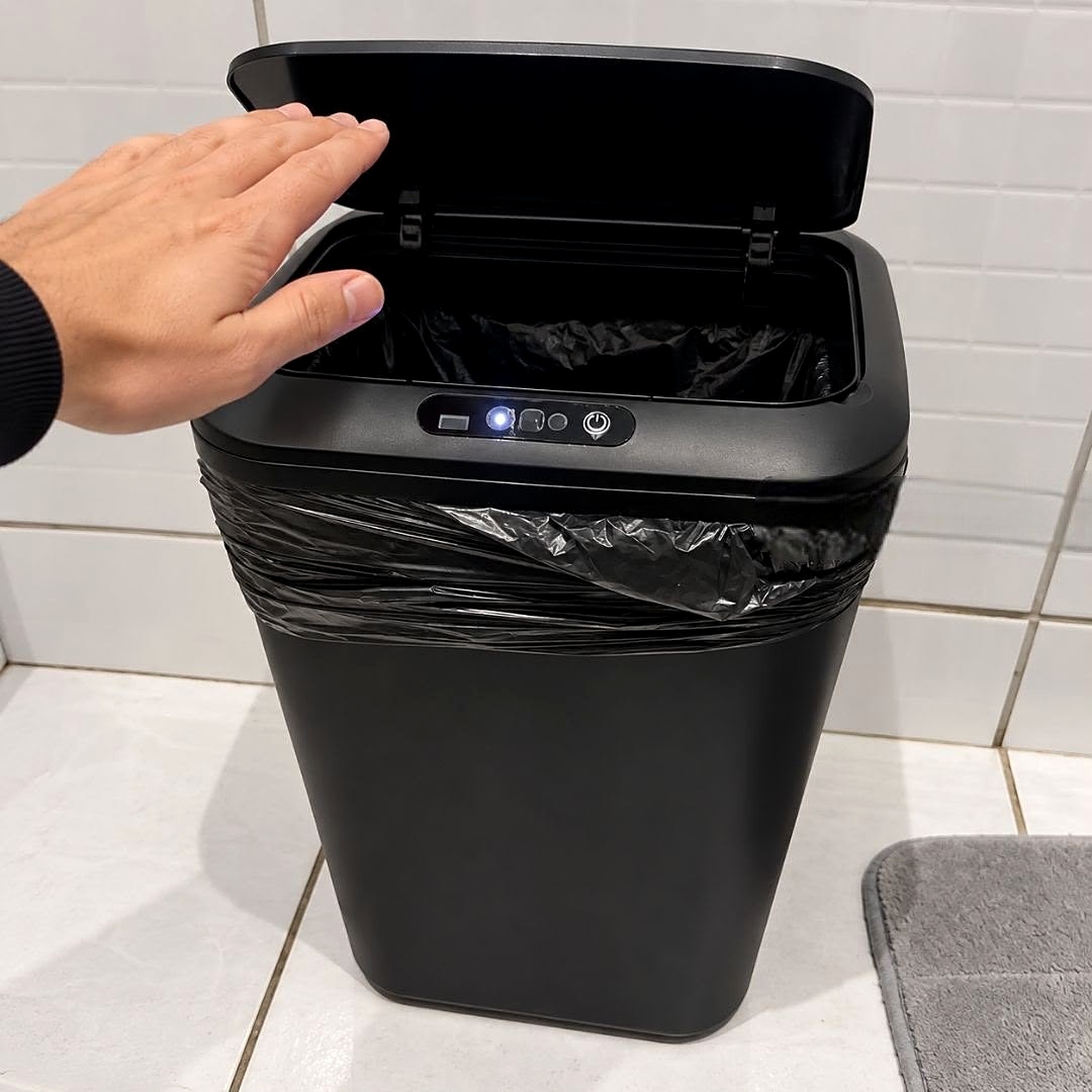 🗑️ Lixeira Inteligente Automática Redonda Sensor 16L