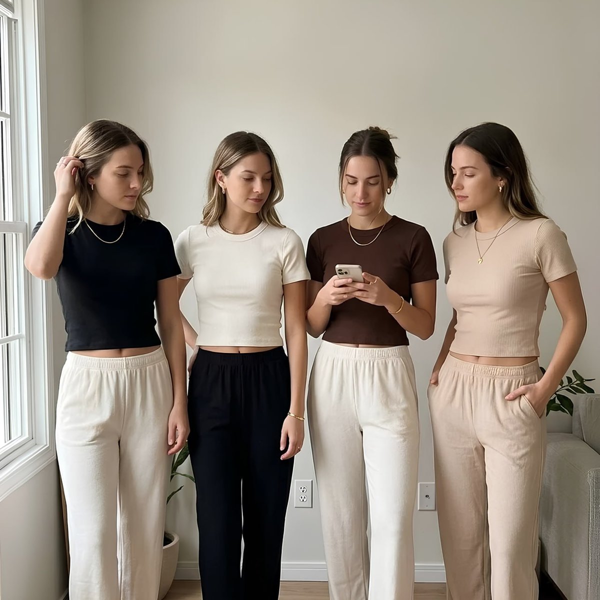 Kit 4 Blusas Feminina Ribana Canelado Estilosa Básica Casual