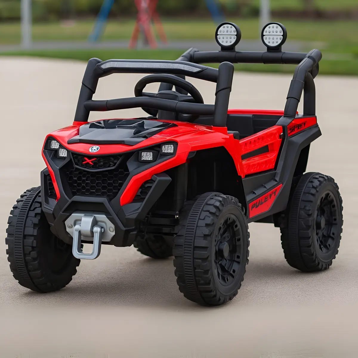 Carro Jipe Elétrico Infantil Controle Remoto Pedal Sons Cor Vermelho