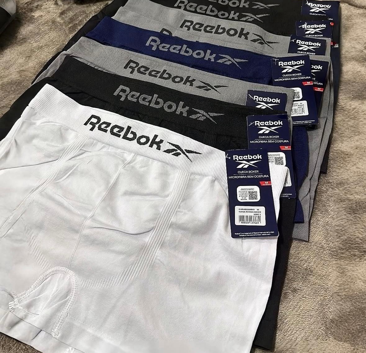 Kit 6 Cuecas Reebok Boxer Microfibra Classic Masculina