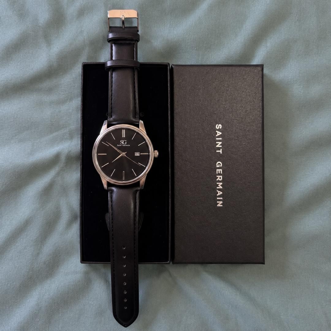 Relógio Chrowl Prateado Saint Germain Correia Couro 42mm