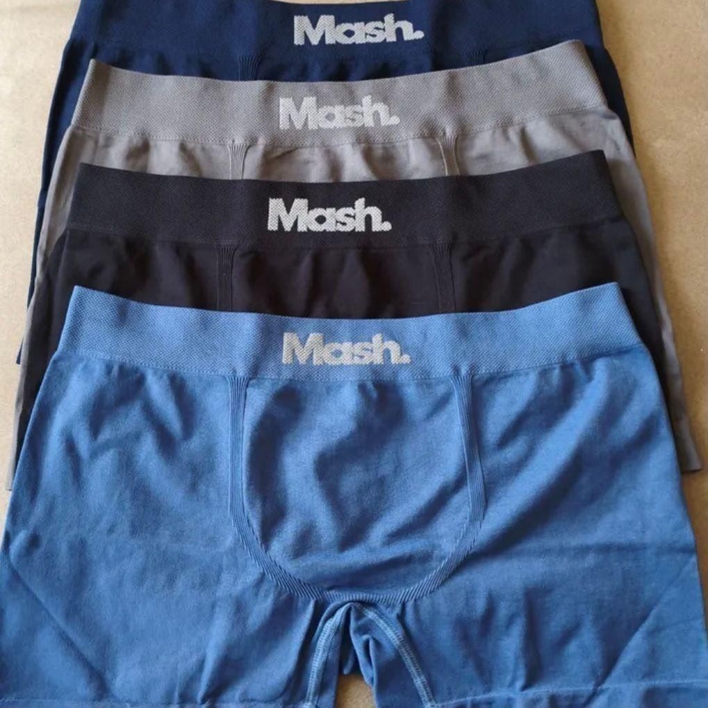 Kit Com 4 Cuecas Boxer Microfibra Mash Box Sem Costura (P ao GG)