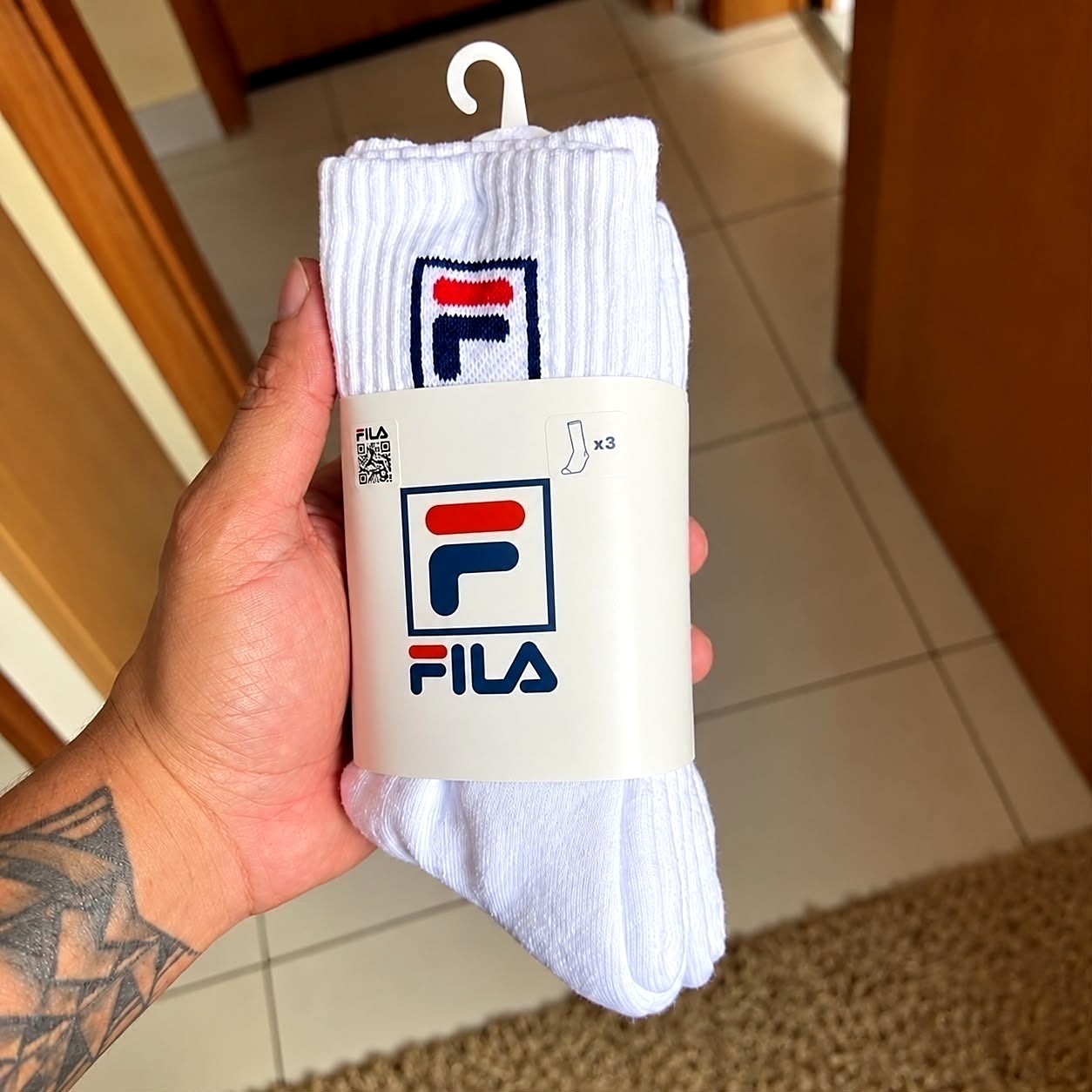 🧦 Kit 3 Pares Meias Fila Cano Alto