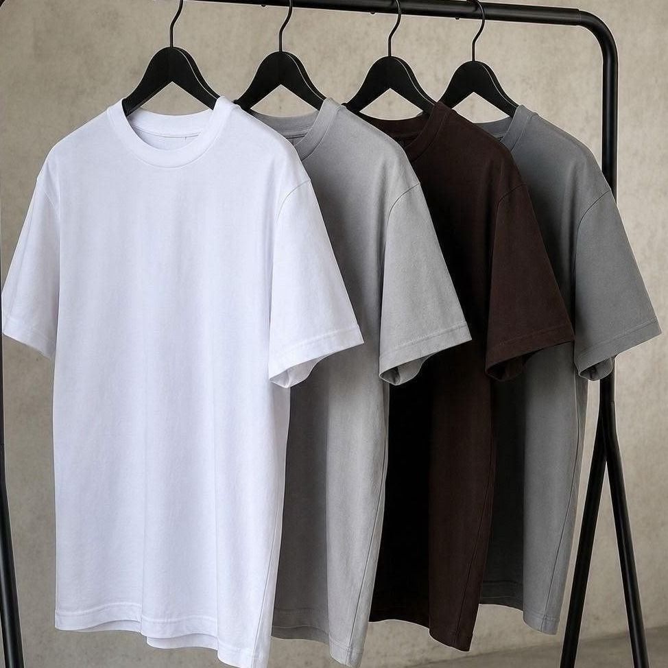 Kit 4 Camisas Camiseta Básica Lisa 100% Algodão Premium 30.1 (P ao GG)