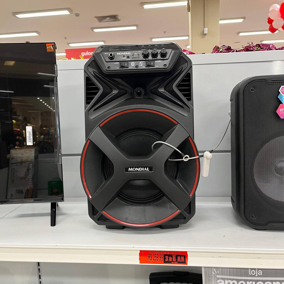 Caixa Amplificada MONDIAL Connect Partyplus 250W RMS | Preto, Bivolt, CM-250
