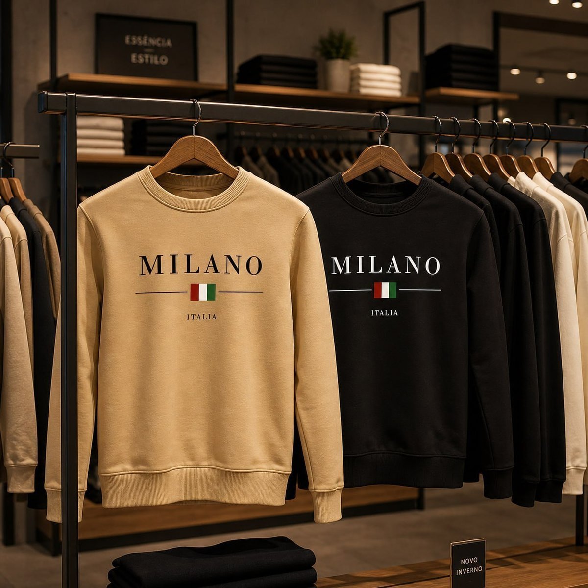 Blusa Moletom Milano Italy Estampado Gola Redonda Careca