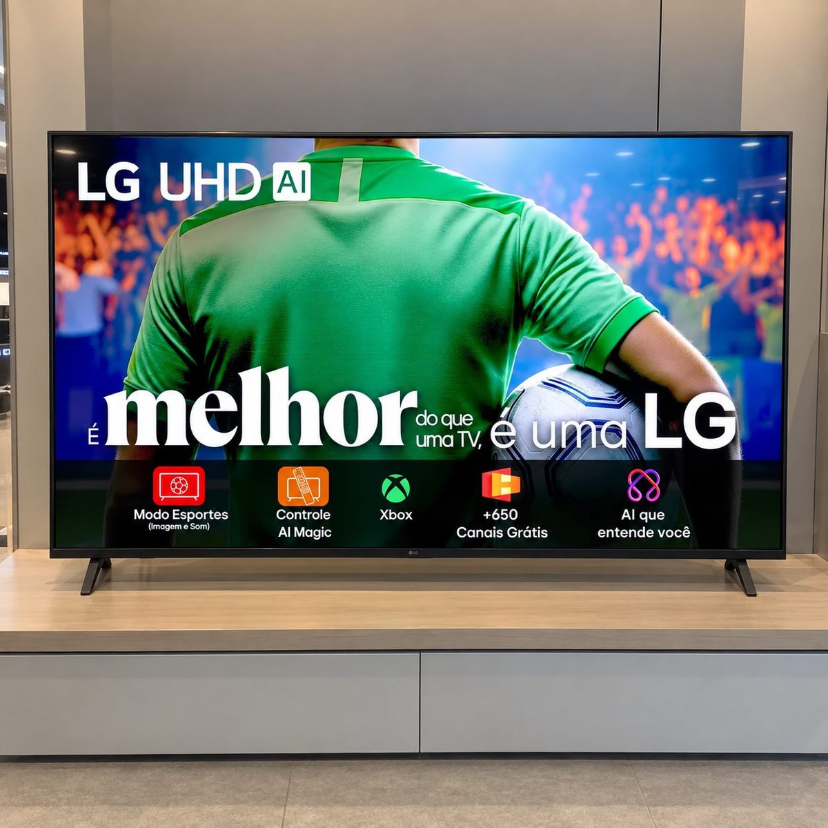 Smart TV LG UHD AI UA85 60 polegadas HDR10 Pro Processador α7 AI Ger 8 webOS 25