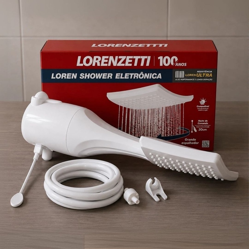 Chuveiro Loren Shower eletronico Ultra Branco 7500W 220V lorenzetti
