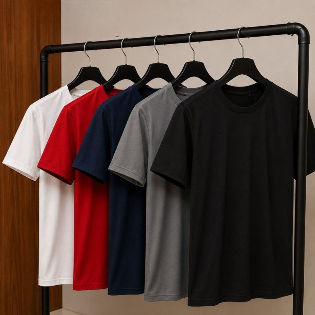 Kit 5 Camisetas Básicas Masculina Dry Fit Lisa Tradicional