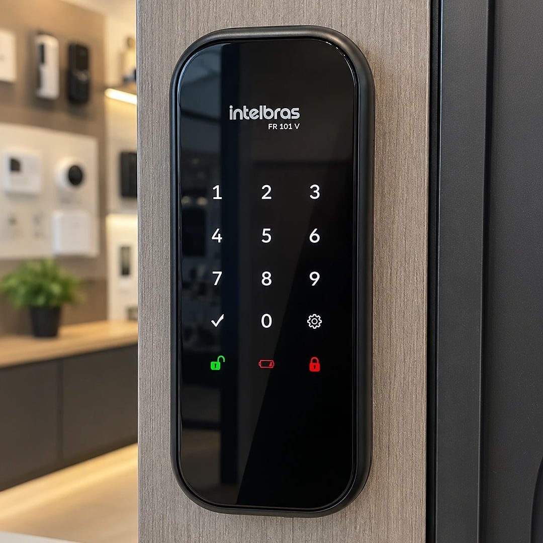 Fechadura Digital De Sobrepor Fr 101 V Preta Intelbras