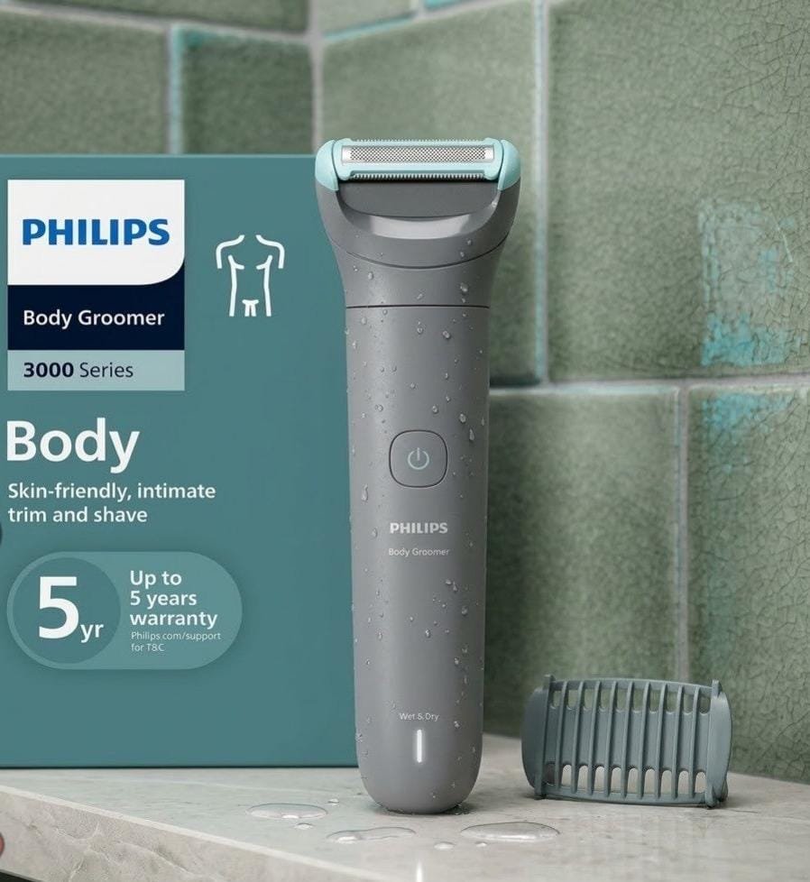Philips Aparador e Raspador de Pelos Corporais Masculino À Prova d'Água com Bateria Recarregável, Bivolt – BG3470/15