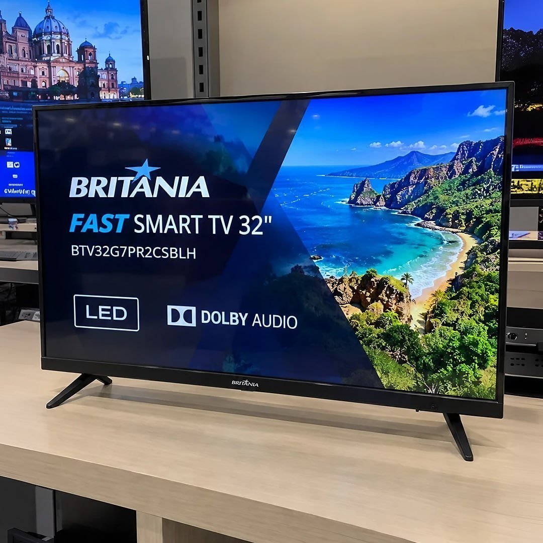 Fast Smart TV Britânia BTV32G7PR2CSBLH 32” Led Dolby Áudio