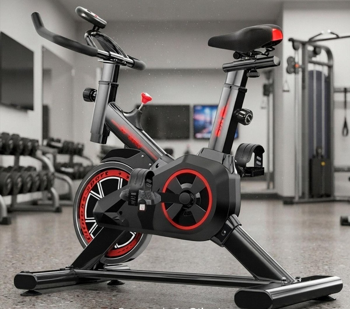Bicicleta Spinning Ergométrica Para Exercícios Com Monitor Profissional Sport Suporta até 120kg ​
