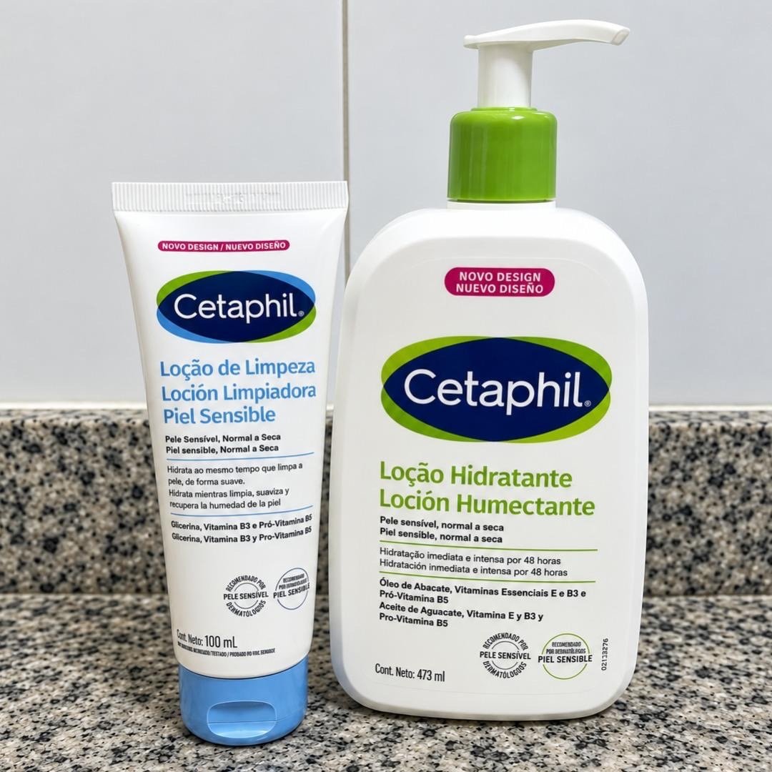 Kit Cetaphil Loção Hidratante 473ml + Loção de Limpeza 100ml