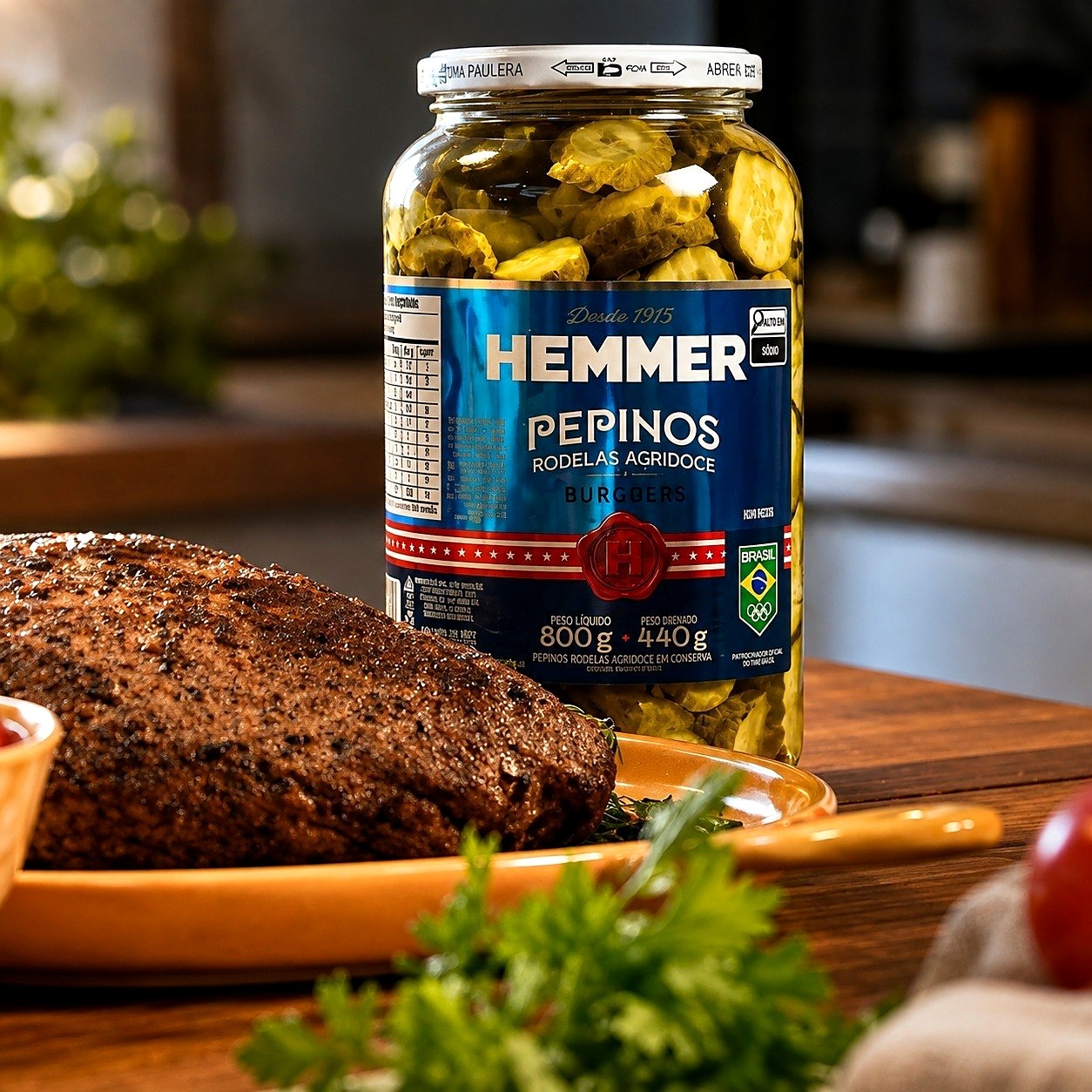🥒 Pepinos em Conserva Agridoce Hemmer Vidro 440g