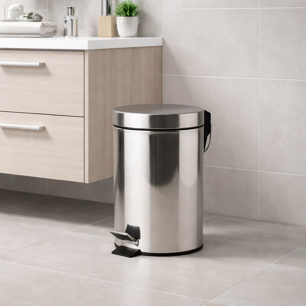 Vittak Lixeira 5 Litros De Aço Inox Redonda