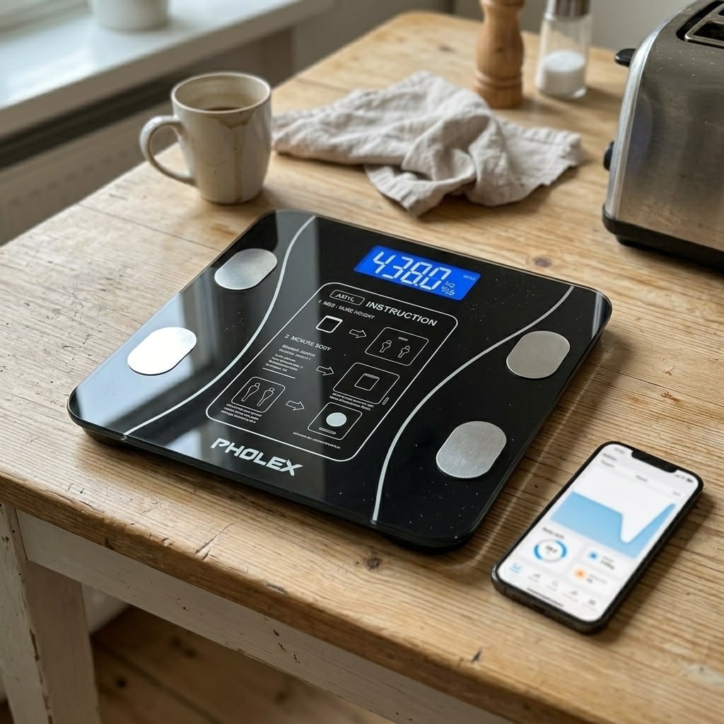 Balança Digital Corporal Bioimpedância Pholex Com Aplicativo Bluetooth