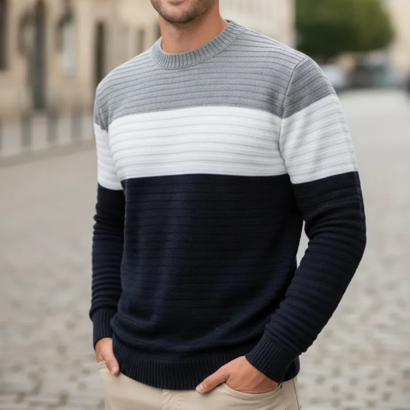 Suéter Masculino Blusa De Frio Lã Tricô Texturizado Premium Prata Casaco Masculino Térmico (P ao GG)