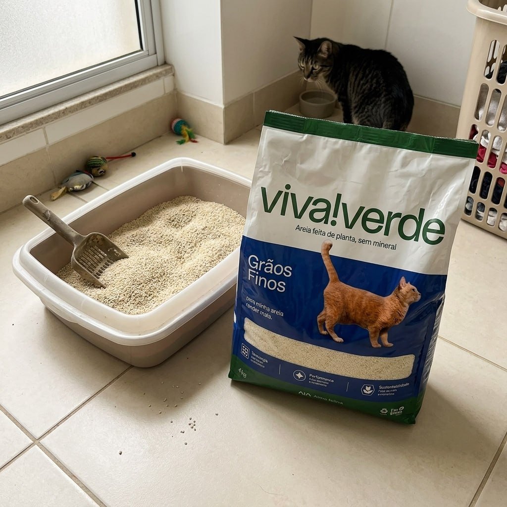 Viva Verde Areia Higiênica Biodegradável para Gatos Grãos Finos 4kg