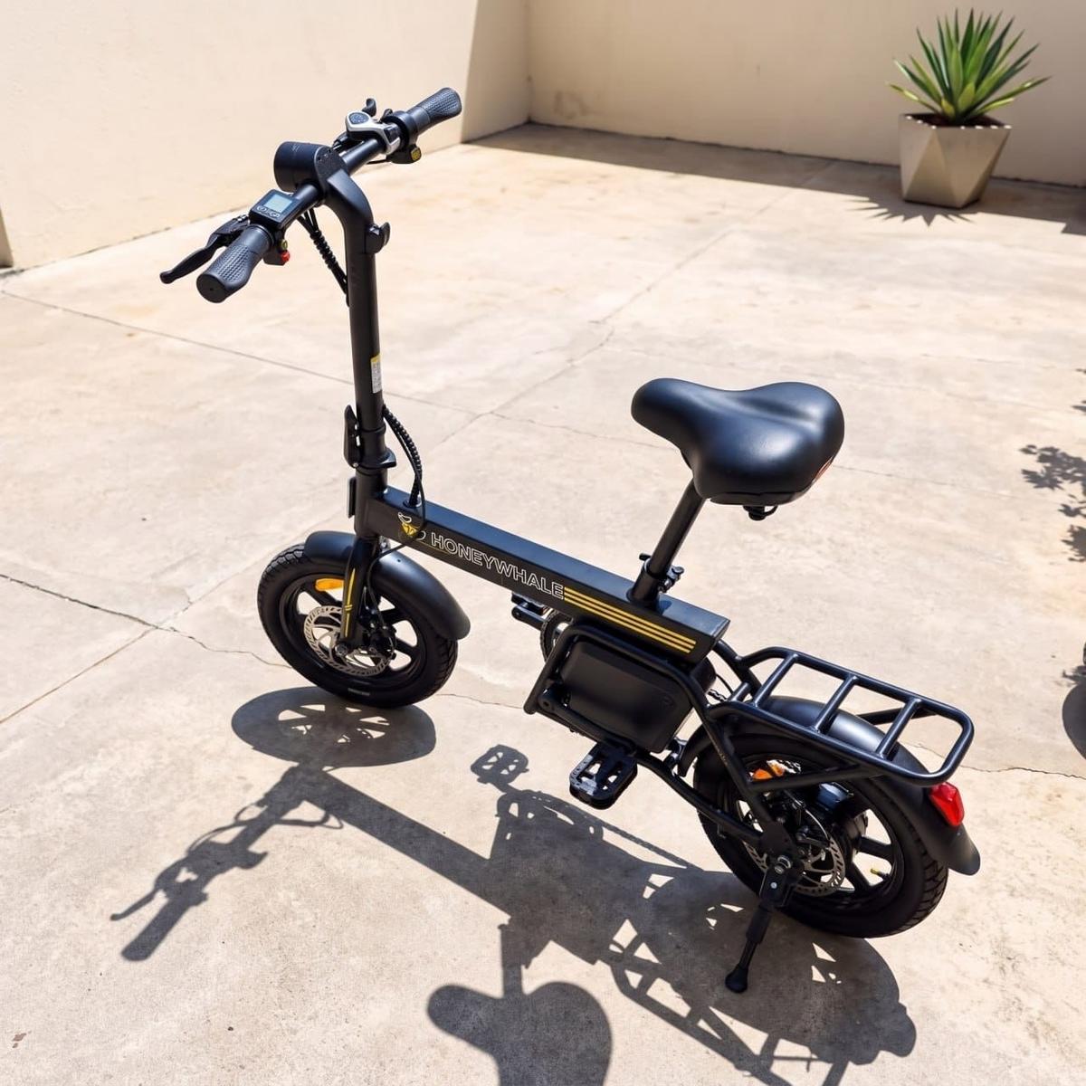 Scooter Motor-ebike-adulto-bike-autonomia-velocidade Máxima-carga-honey Whale-fat-dobravel, 14 Aro, Freios A Disco Dianteiros E Traseiros