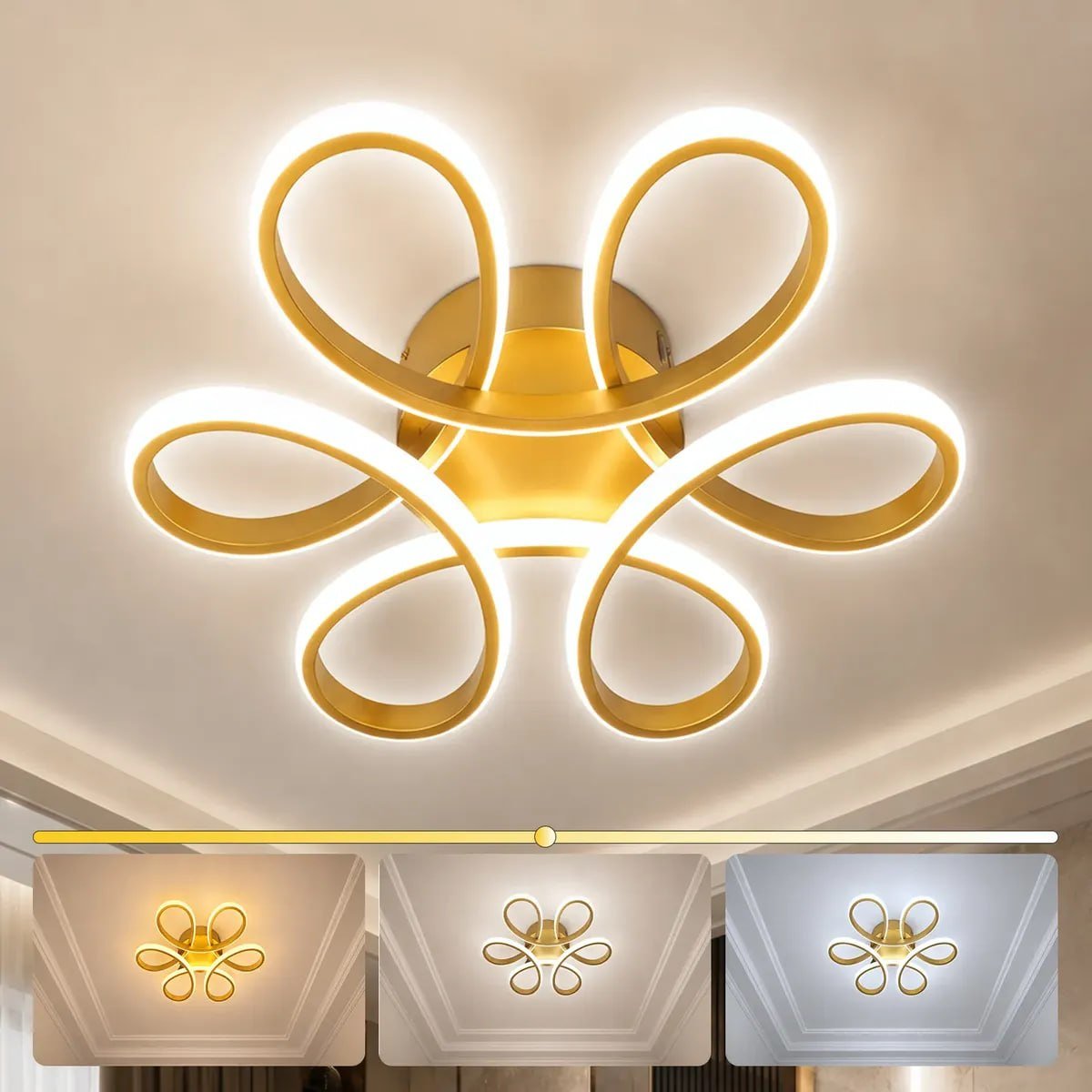 Luminária Led Moderna De Seis Folhas
