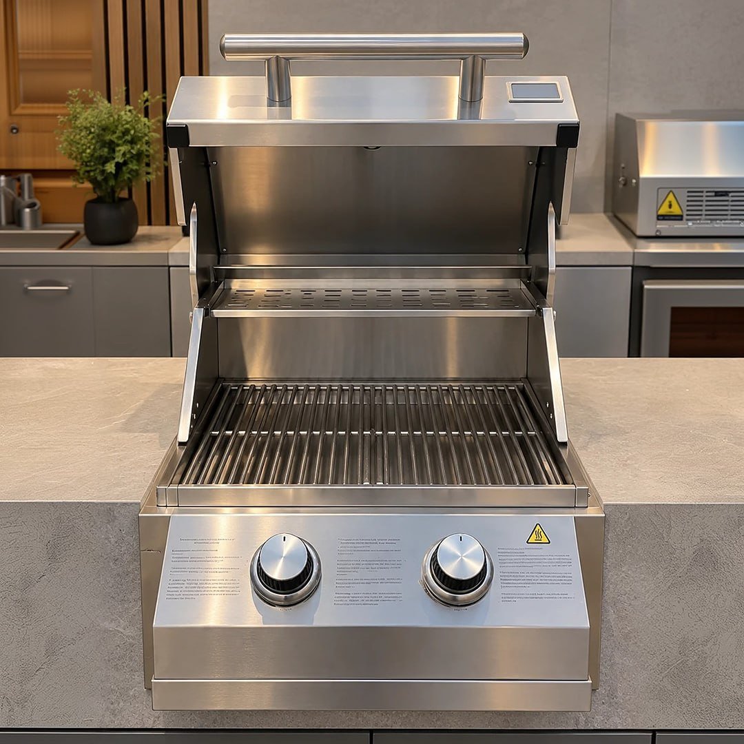 Churrasqueira Inox A Gás De Imbutir 2 Queimadores Mimo Style