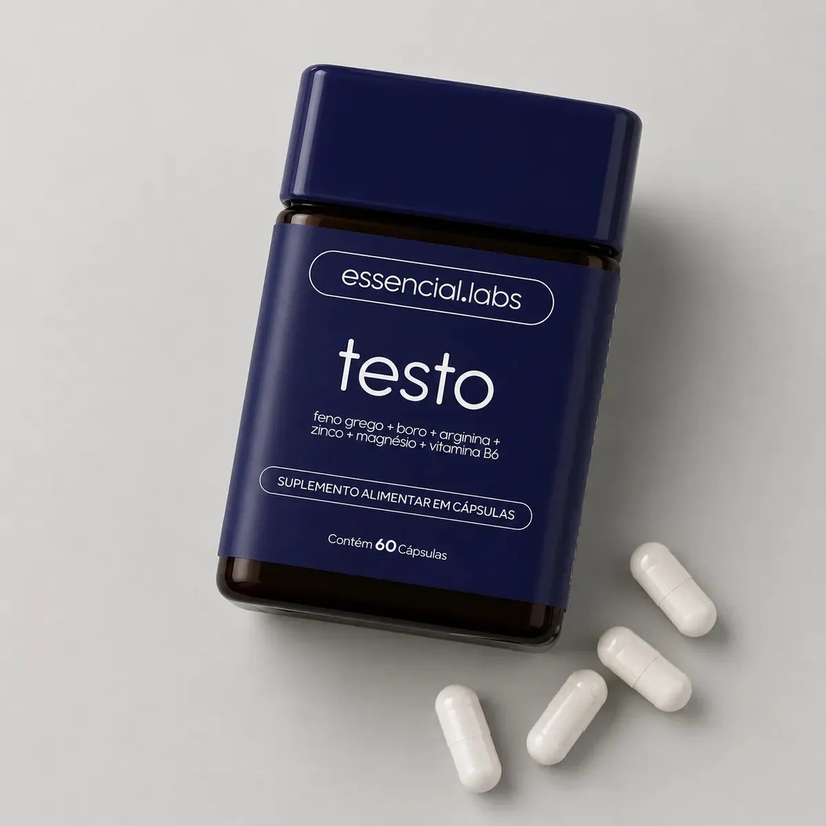 Testo Essencial - Fórmula Exclusiva - 60 Cápsulas - Precursor da Testosterona