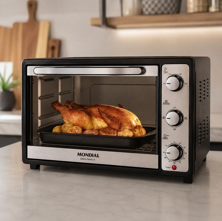 Forno Elétrico 52l Family Grill Inox Mondial 1800w Frn-52-bi 127v