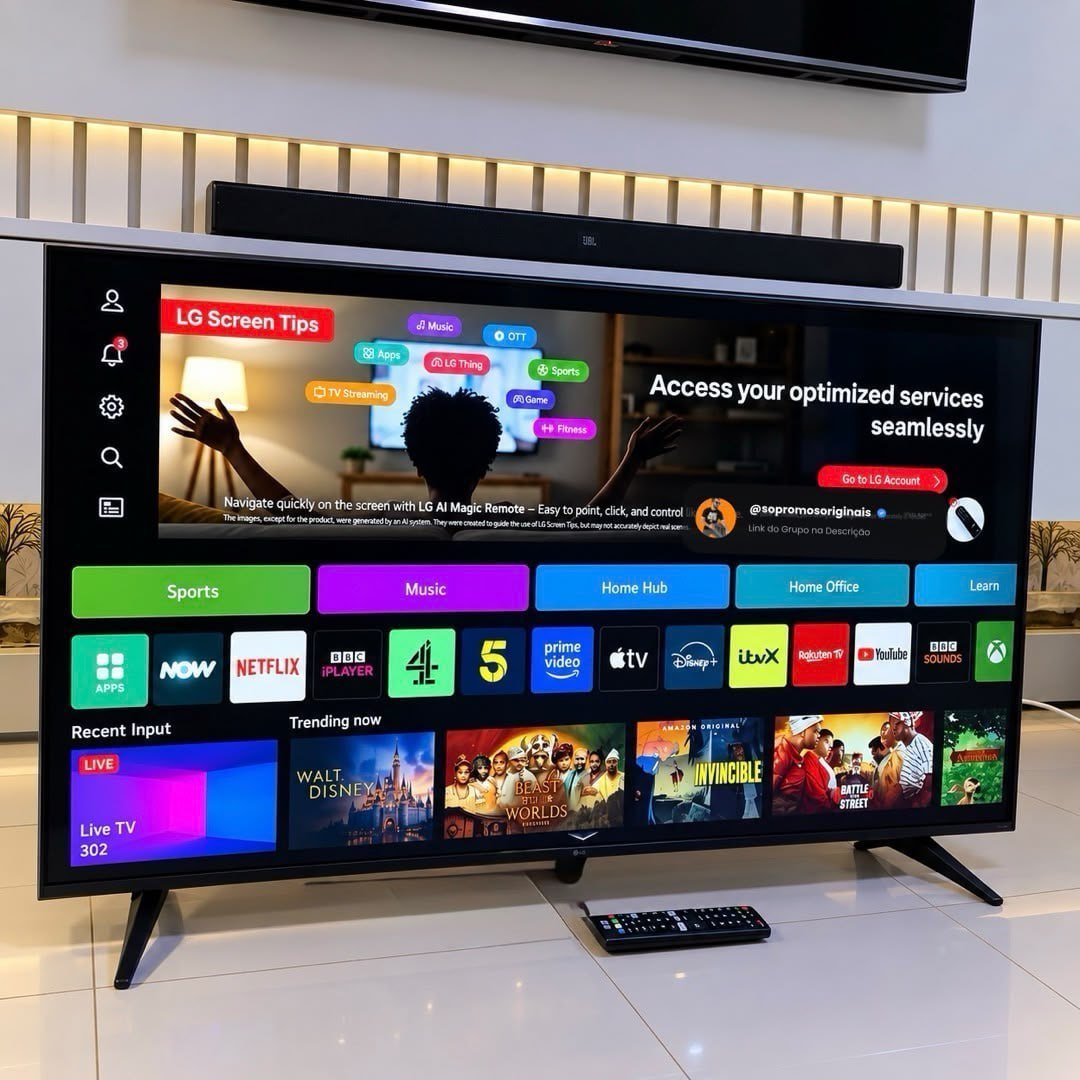 Smart TV LG 43"Full HD, Processador A5 Ger6, AI, Alexa e webOS 23 - 43LR6700PSA