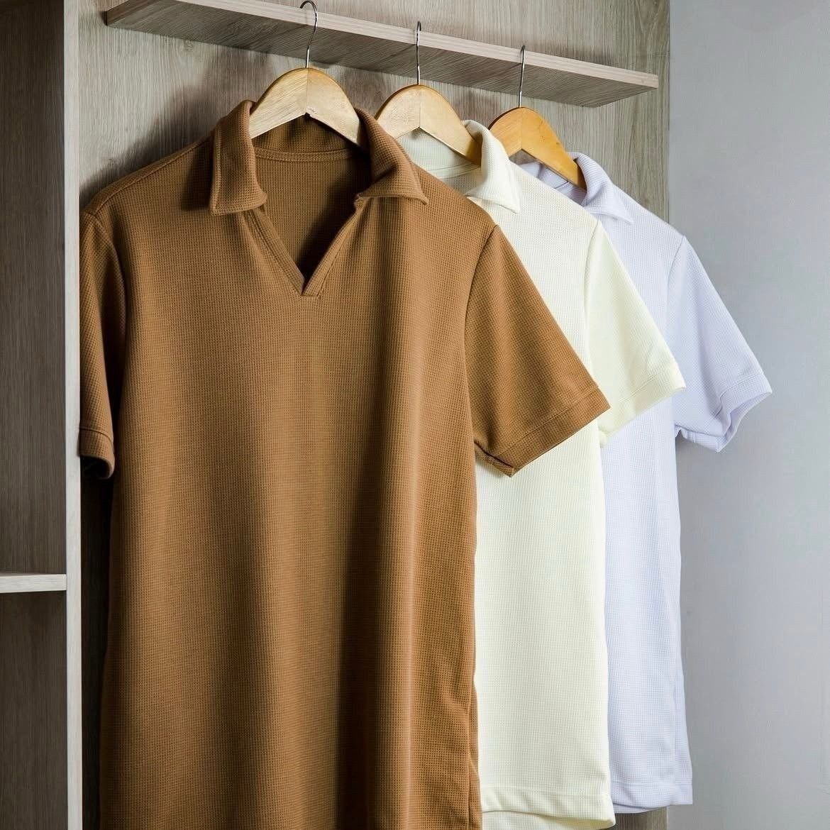 Polo Sem Botao Masculina Minimalista Com Tecido Texturizado (P ao GG)