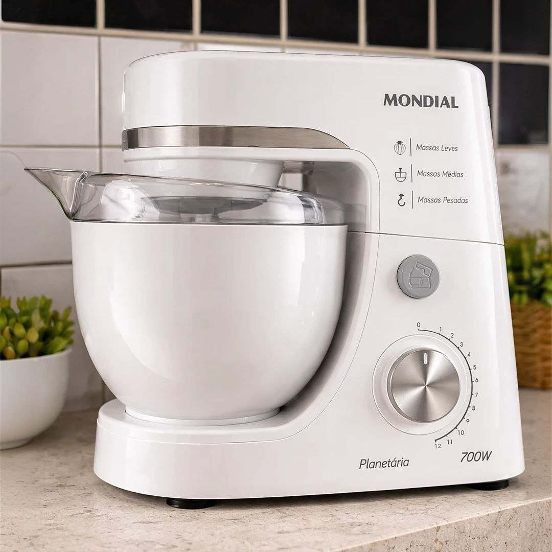 Batedeira Planetária, Mondial, Branco, 700W, 220V - BP-03-W