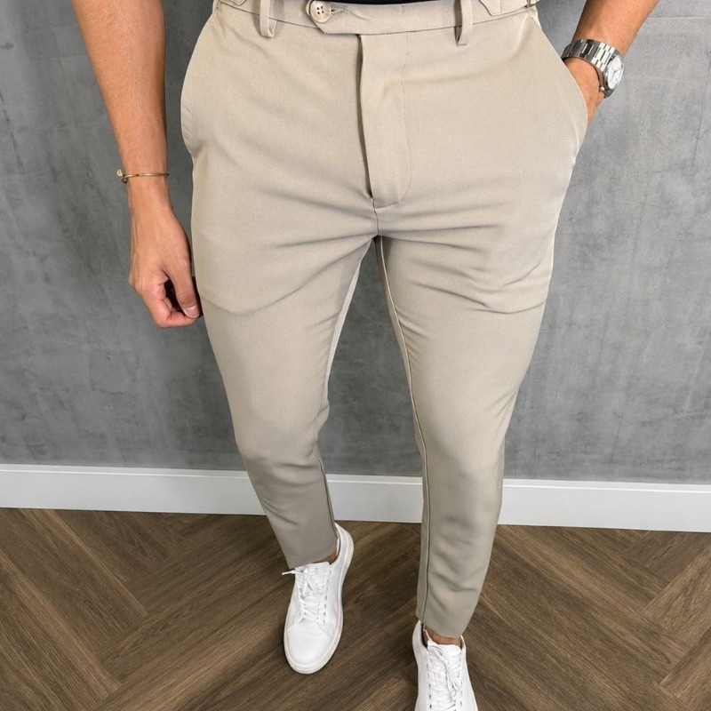 Calça Social Alfaiataria Masculina Malha Elastano Stretch (38 ao 50)
