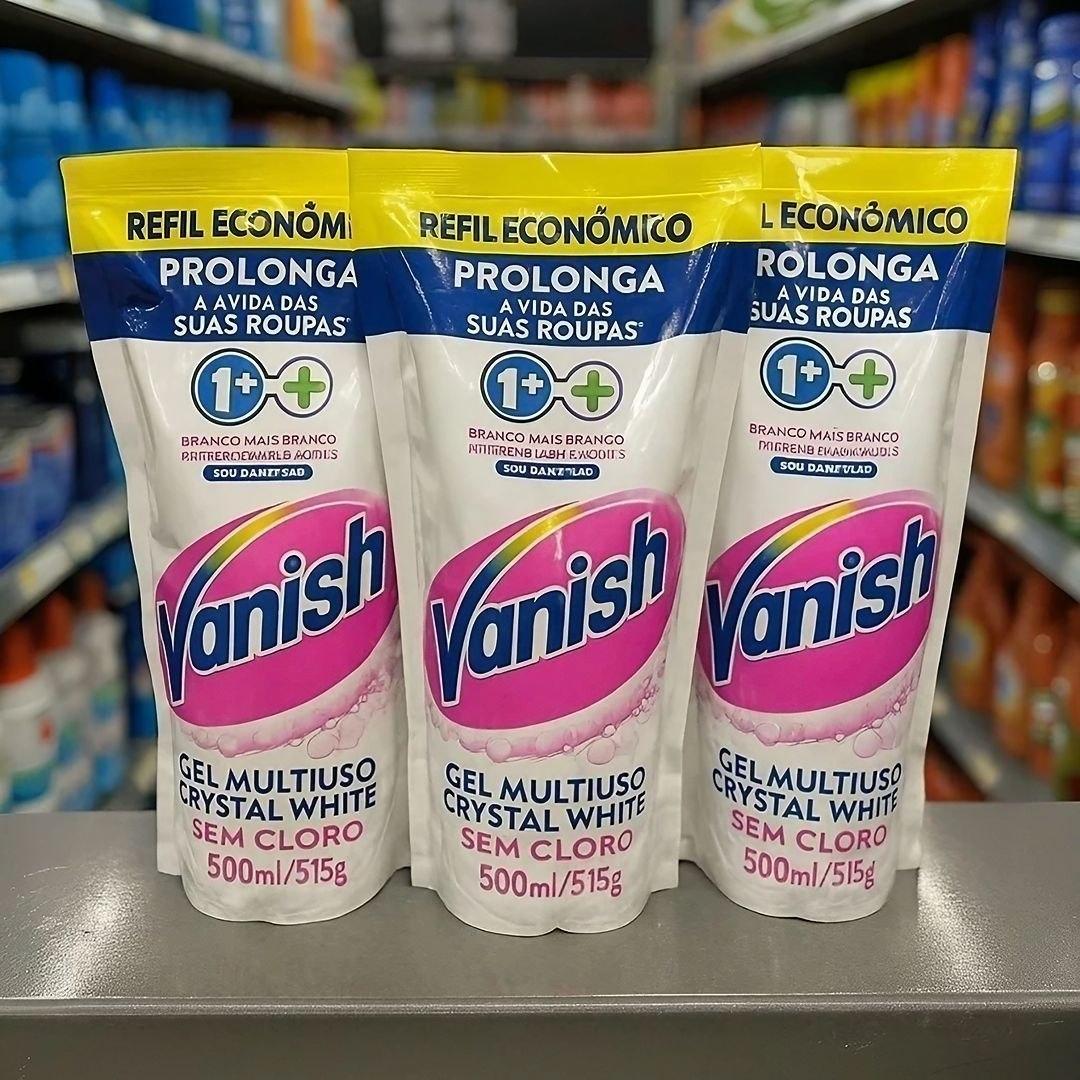 Tira Manchas Líquido Vanish White refil 500ml para Roupas Brancas