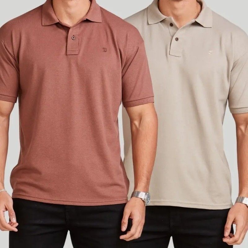 Kit 2 Camisas Masculinas Polo Piquet Casual Elegance (P ao GG)