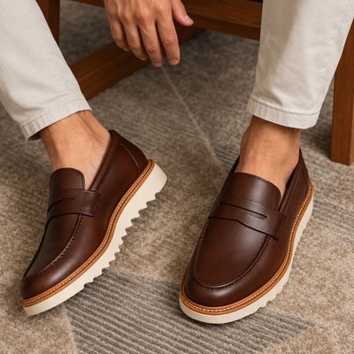 Mocassim Social Loafer Masculino Couro Oxford Masculino