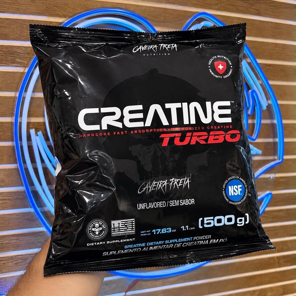 Creatine Turbo 500g Refil Black Skull Sem Sabor